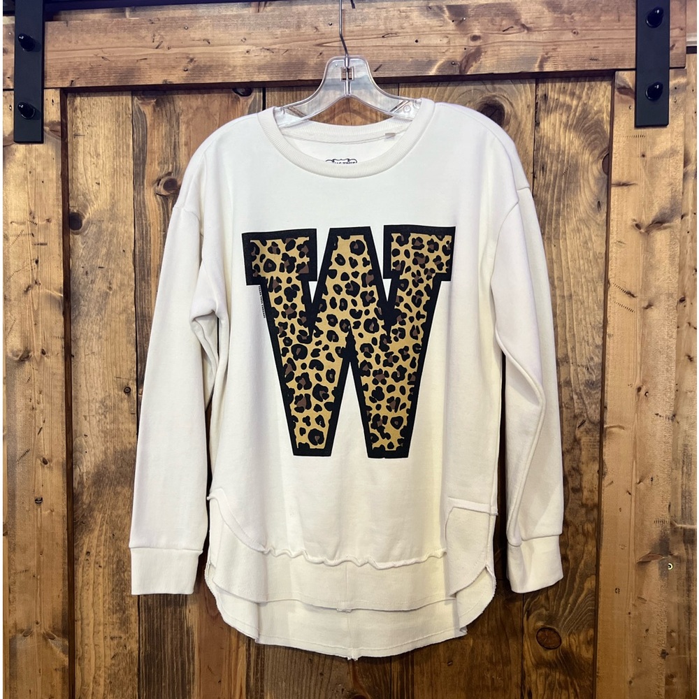 Leopard “W” Crewneck